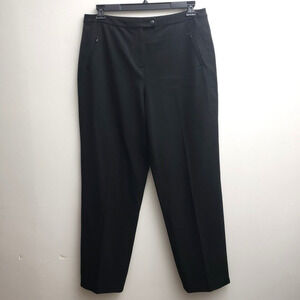Chico's Womens Pants 14 Black Flat Front High Waist Tapered Leg Stretch Office